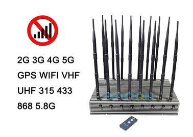 16 Anten 5G Ağı Engelleyici Cihaz Her Bant 5-8w 315Mhz 433Mhz VHF UHF Tüm GPS