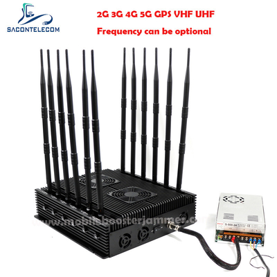 80m 5G Signal Jammer Blocker VHF UHF GPS Lojack 12 Channels VHF