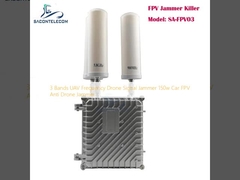 3 bantlı UAV Frekansı Drone Signal Jammer 150w Araba FPV Anti Drone Jammer