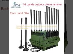 14 kanallı açık hava su geçirmez anti drone sinyal bozucu 700w yüksek güç