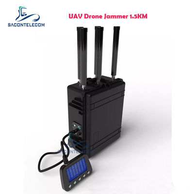 Su geçirmez İHA Drone Signal Jammer IP55 1.5km Manpack Dahili Pil