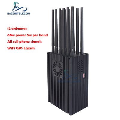 12 Antenler 60w Cep Telefonu Gps Jammer 2G 3G 4G 5G Wifi VHF Lojack