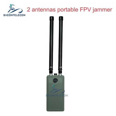 60W çıkış gücü ve 32000Mah bataryası olan taşınabilir 2 bantlı el Drone Anti Jammer