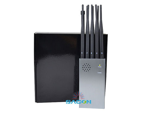 10W Yüksek Güçlü Taşınabilir Cep Telefonu Engelleyici, 8000mAh Batarya ve 10 Omni Antenli