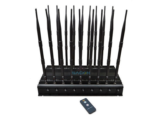 18 Kanallı Cep Telefonu Sinyal Engelleyici 42W Yüksek Güç Tüm GPS Sinyallerini Engeller