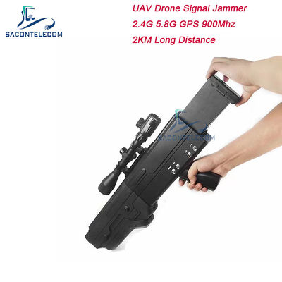 5000mAh 2km 900MHz Drone Signal Jammer Wifi 5.8g 2.4G 4 bant