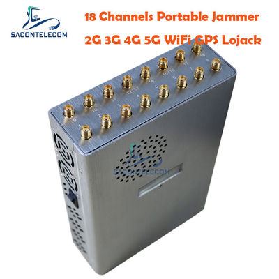 Güvenli İletişim Engelleme için 12000mAh pilli 18 bantlı taşınabilir sinyal sakatlayıcı