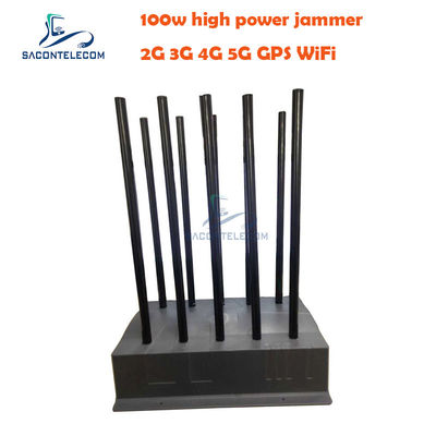10 Kanallı VHF UHF GPS Karıştırıcı Cihazı için 100W Yüksek Güçlü Sinyal Karıştırıcı