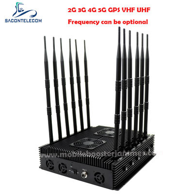 12 Antenli 80W Güçlü Çok Frekanslı Sinyal Engelleyici Masaüstü WiFi Engelleyici 2G 3G 4G 5G WiFi GPS için