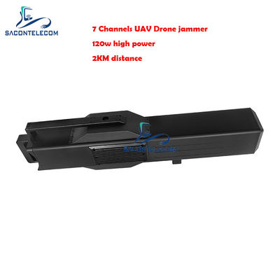 7 Kanal Drone Sinyal Jammer 120w Yüksek Güç 2KM Mesafe Anti Drone Jammer Gun
