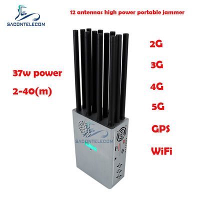 GPSL1 Lojack Portable Signal Jammer 37W Toplam Güç 12 Bant Kapsamı ve 40m Koruma Yarıçapı