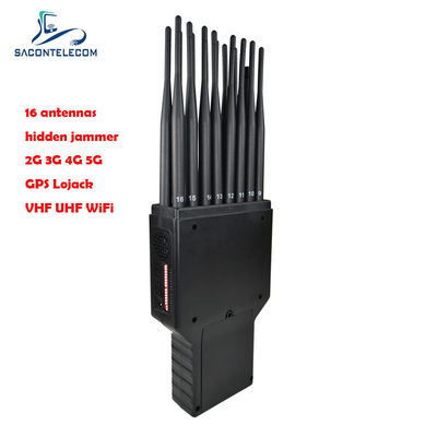 16 Bantlı El Tipi Jammer, 20m Menzil ve 2 Saat Pil Ömrü ile Cep Telefonu Sinyali Engelleme