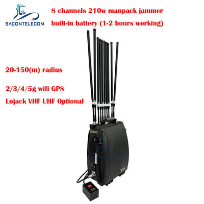 5G Wifi Lojack 150m Manpack Mobil Telefon Sinyalı Maruzetici 8 Kanal 230w Yüksek Güç