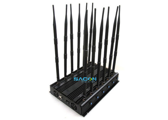 30W Çıkış Gücü 12 Kanal Kablosuz Sinyal Bozucu Hapishane Cep Telefonları Engelleme için Araba Adaptörü Tasarımı