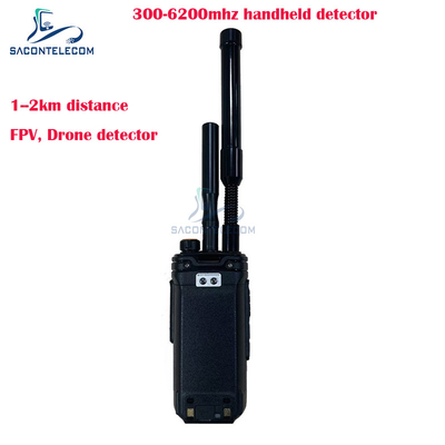 2km Fpv El Drone Detektörü 300-6200mhz 2 Anten taşınabilir Anti Drone Sinyal Detektörü