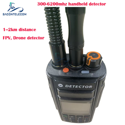 2km Fpv El Drone Detektörü 300-6200mhz 2 Anten taşınabilir Anti Drone Sinyal Detektörü