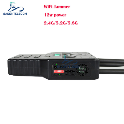 12W El Tipi WiFi Bluetooth 2.4G 5.2G 5.8G Cep Telefonu Sinyal Kesici, 50 Metre Menzilli