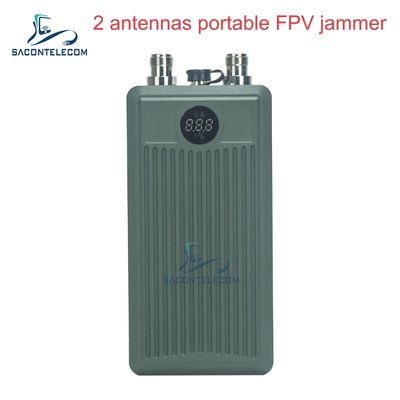 60W çıkış gücü ve 32000Mah bataryası olan taşınabilir 2 bantlı el Drone Anti Jammer
