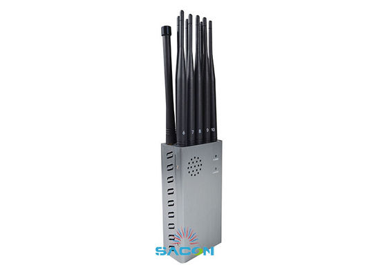 10W Yüksek Güçlü Taşınabilir Cep Telefonu Engelleyici, 8000mAh Batarya ve 10 Omni Antenli