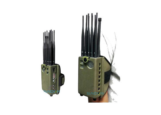 10W Yüksek Güçlü Taşınabilir Cep Telefonu Engelleyici, 8000mAh Batarya ve 10 Omni Antenli