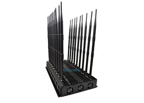 18 Kanallı Cep Telefonu Sinyal Engelleyici 42W Yüksek Güç Tüm GPS Sinyallerini Engeller