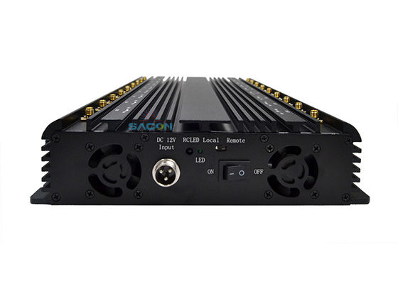 WiFi GPS VHF UHF Engelleme için 5 Soğutma Fanlı ve 40m Engelleme Yarıçaplı 18 Bant Sinyal Engelleyici
