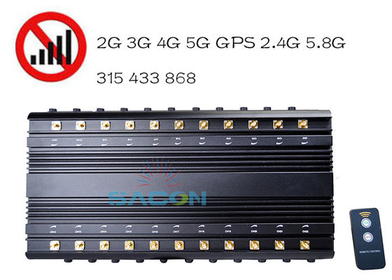 22 Antenli 40m Engelleme Menzilli Mobil ve WiFi Engelleyici 42W Çıkış Gücü Sinyal Engelleyici