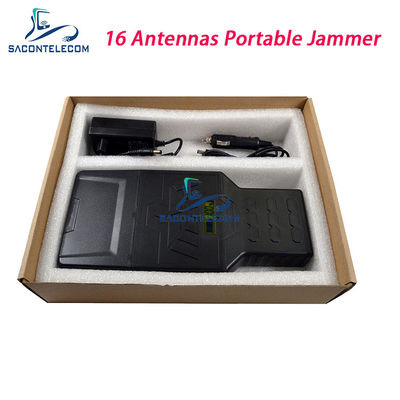 Taşınabilir 16 Kanal 12W Güçlü Sinyal Engelleyici ve WiFi 2.4G 5.8G Frekansları için GPS Engelleyici