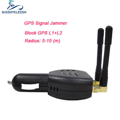 ISO9001 Mini GPS Jammer Engelleyici, 15m Mesafe Omni Antenli, Hafif, Araç Çakmaklığı 12V-24 DC