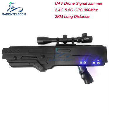 5000mAh Bataryalı ve 2KM Menzilli 4 Bantlı Silah Drone Jammer (İHA Sinyal Engelleme İçin)