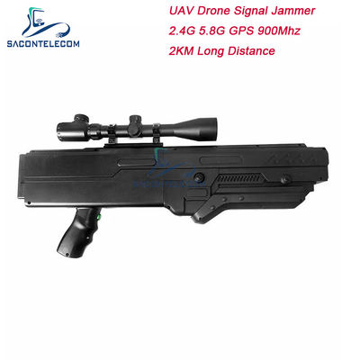 5000mAh Bataryalı ve 2KM Menzilli 4 Bantlı Silah Drone Jammer (İHA Sinyal Engelleme İçin)