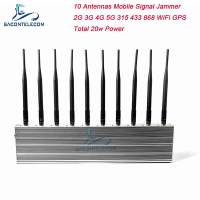 10 Kanal 24 Saat Çalışan 3 Soğutma Ventilatörü Kablosuz Sinyal Engelleyici 5G GPS Wifi VHF UHF