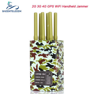 6 Antenli 20m Menzilli Taşınabilir Cep Telefonu Engelleyici, GPS Lojack WiFi Sinyal Engelleme için 4000mAh Bataryalı
