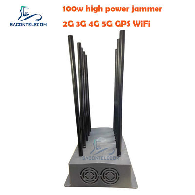 10 Kanallı VHF UHF GPS Karıştırıcı Cihazı için 100W Yüksek Güçlü Sinyal Karıştırıcı