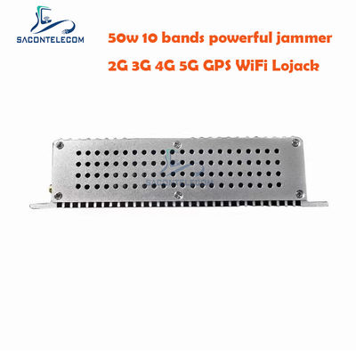 GSM DCS 3G 4G 5G için 10 Anten ve 2 Soğutma Fanı ile 50W Yüksek Güçlü Masaüstü Sinyal Engelleyici