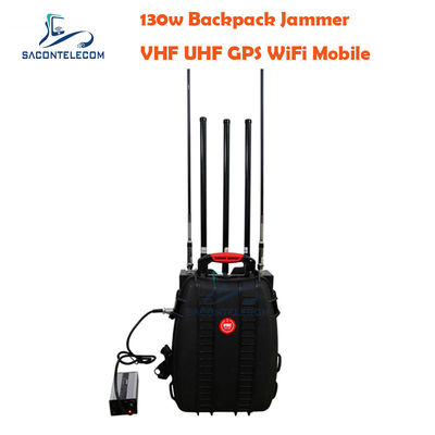 5 Kanallı VHF UHF Sırt Çantası Tipi Karıştırıcı, 120m Mesafe ve Taşınabilir Sinyal Engelleme İçin Dahili Bataryalı