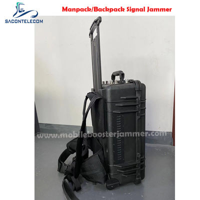 2G 3G 4G 5G VHF UHF GPS WiFi engelleme için 2W Yüksek Güçlü 6 Kanal Manpack Jammer Pellican Case