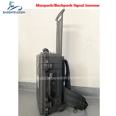 2G 3G 4G 5G VHF UHF GPS WiFi engelleme için 2W Yüksek Güçlü 6 Kanal Manpack Jammer Pellican Case