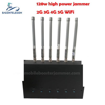 180W 6 Kanallı Masaüstü Sinyal Engelleyici 2G 3G 4G 5G GSM CDMA Engelleme için 20-150m Engelleme Yarıçaplı