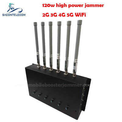 180W 6 Kanallı Masaüstü Sinyal Engelleyici 2G 3G 4G 5G GSM CDMA Engelleme için 20-150m Engelleme Yarıçaplı