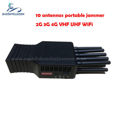 10W Güç 10 Anten 20m Yarıçaplı Taşınabilir Sinyal Engelleyici El Tipi GPS WiFi Engelleyici