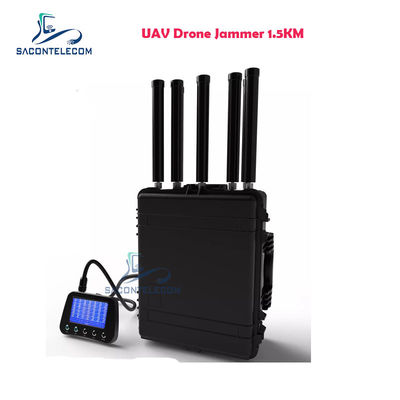 Su geçirmez İHA Drone Signal Jammer IP55 1.5km Manpack Dahili Pil