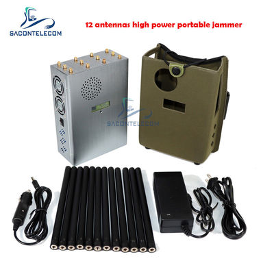 GPSL1 Lojack Portable Signal Jammer 37W Toplam Güç 12 Bant Kapsamı ve 40m Koruma Yarıçapı