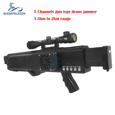 İHA Silahı Drone Sinyal Karıştırıcı Engelleyici 5 Bant 1.5km Mesafe 130w Yüksek Güç