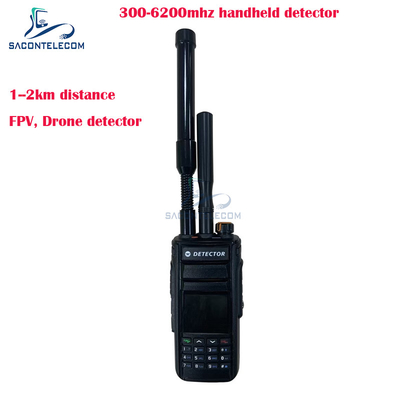 2km Fpv El Drone Detektörü 300-6200mhz 2 Anten taşınabilir Anti Drone Sinyal Detektörü
